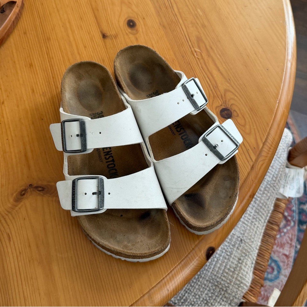Birkenstock White Double-Buckle Sandal